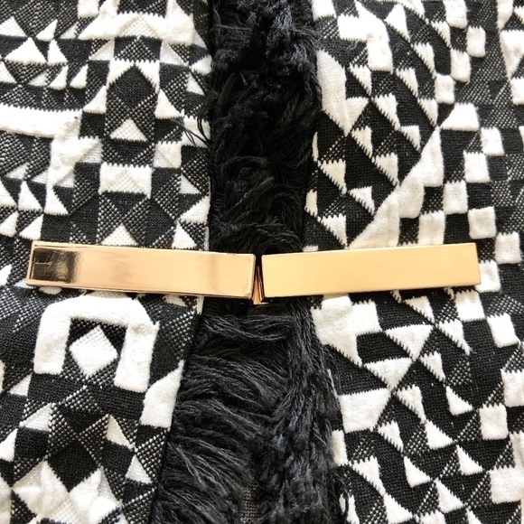 Joseph Ribkoff, Blazer, Black‎ And White, With Black Fringe Trim, Size 8 - Picture 10 of 15